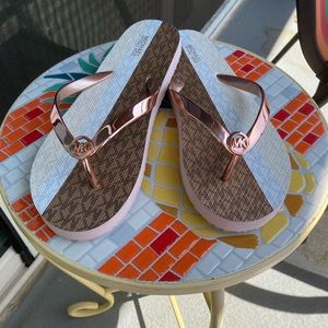 Michael Kors Multi Rose Gold Flip Flops